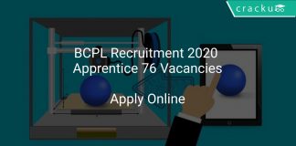 BCPL Recruitment 2020 Apprentice 76 Vacancies