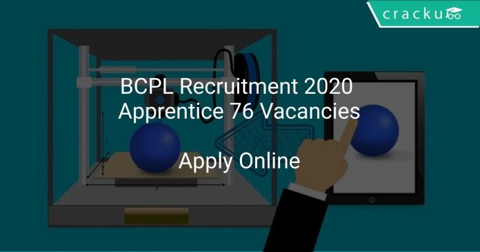 BCPL Recruitment 2020 Apprentice 76 Vacancies