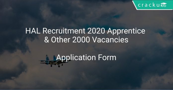 HAL Recruitment 2020 Apprentice & Other 2000 Vacancies
