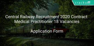 Central Railway Recruitment 2020 Contract Medical Practitioner 18 Vacancies
