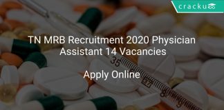 TN MRB Recruitment 2020 Physician Assistant 14 Vacancies