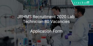JRHMS Recruitment 2020 Lab Technician 80 Vacancies