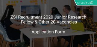 ZSI Recruitment 2020 Junior Research Fellow & Other 20 Vacancies