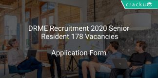 DRME Recruitment 2020 Senior Resident 178 Vacancies
