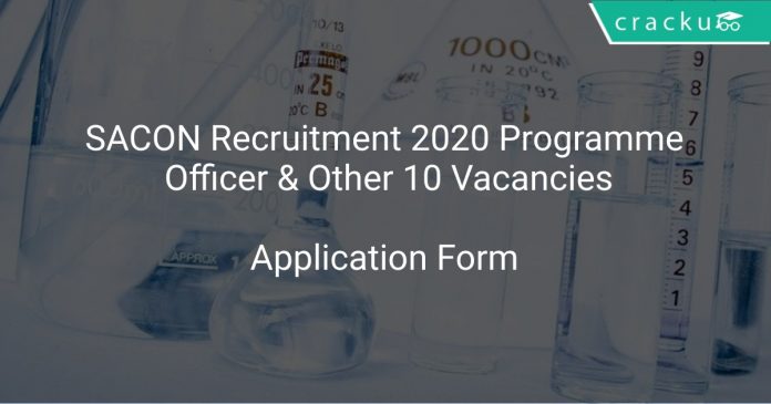 SACON Recruitment 2020 Programme Officer & Other 10 Vacancies