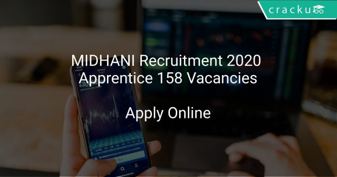 MIDHANI Recruitment 2020 Apprentice 158 Vacancies