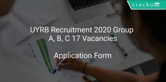 UYRB Recruitment 2020 Group A, B, C 17 Vacancies