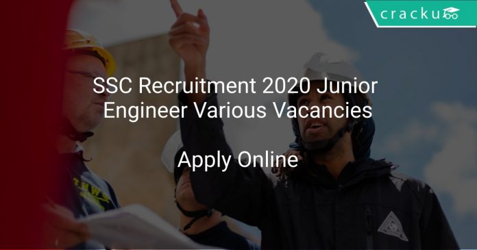 SSC Recruitment 2020 Junior Engineer Various Vacancies