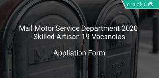 Mail Motor Service Department 2020 Skilled Artisan 19 Vacancies