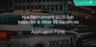 NIA Recruitment 2020 Sub Inspector & Other 89 Vacancies