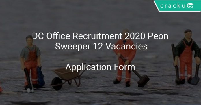 DC Office Recruitment 2020 Peon, Sweeper 12 Vacancies