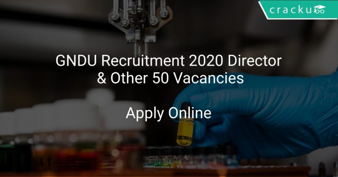 GNDU Recruitment 2020 Director & Other 50 Vacancies