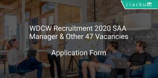 WDCW Recruitment 2020 SAA Manager & Other 47 Vacancies