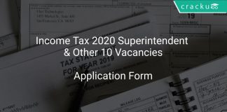 Income Tax Recruitment 2020 Superintendent & Other 10 Vacancies