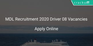 MDL Recruitment 2020 Driver 08 Vacancies