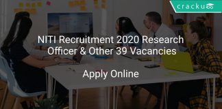 NITI Recruitment 2020 Research Officer & Other 39 Vacancies