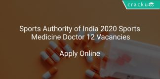 Sports Authority of India 2020 Sports Medicine Doctor 12 Vacancies