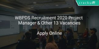 WBPDS Recruitment 2020 Project Manager & Other 13 Vacancies