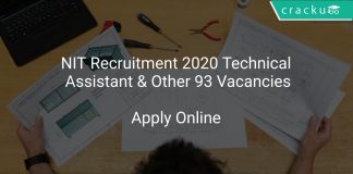 NIT Recruitment 2020 Technical Assistant & Other 93 Vacancies
