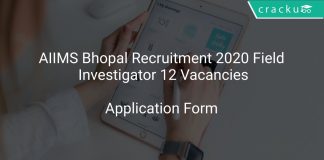 AIIMS Bhopal Recruitment 2020 Field Investigator 12 Vacancies