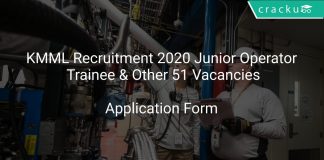 KMML Recruitment 2020 Junior Operator Trainee & Other 51 Vacancies