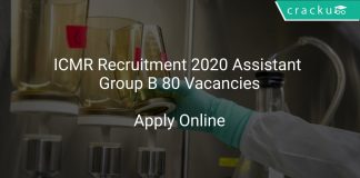 ICMR Recruitment 2020 Assistant Group B 80 Vacancies