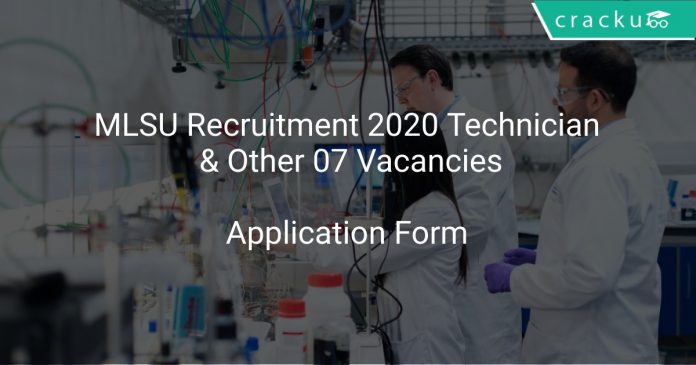 MLSU Recruitment 2020 Technician & Other 07 Vacancies