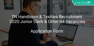 TN Handloom & Textiles Recruitment 2020 Junior Clerk & Other 04 Vacancies