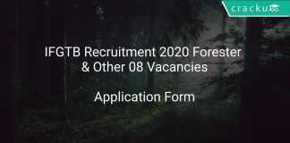 IFGTB Recruitment 2020 Forester & Other 08 Vacancies