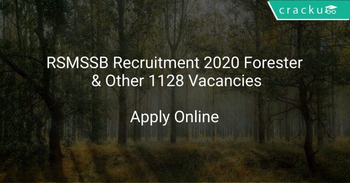 RSMSSB Recruitment 2020 Forester & Other 1128 Vacancies