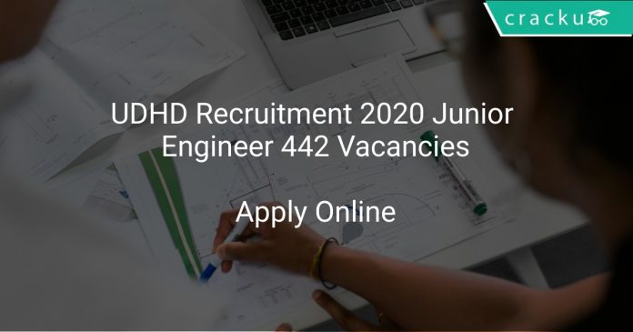 UDHD Recruitment 2020 Junior Engineer 442 Vacancies