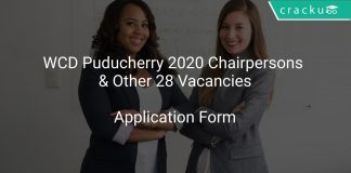 WCD Puducherry 2020 Chairpersons & Other 28 Vacancies