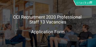 CCI Recruitment 2020 Professional Staff 13 Vacancies
