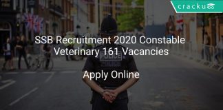 SSB Recruitment 2020 Constable Veterinary 161 Vacancies