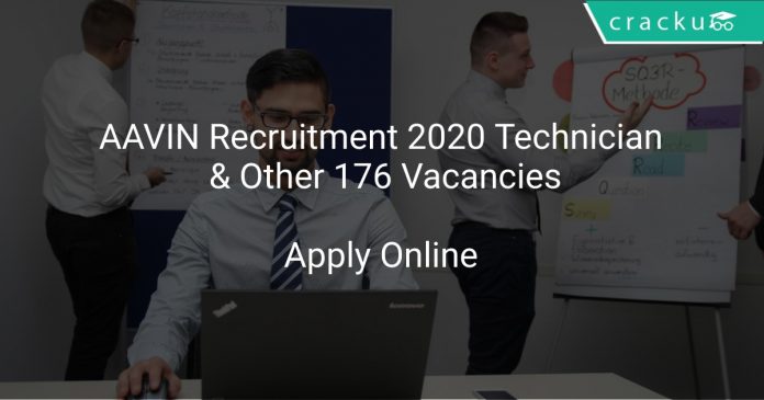 AAVIN Recruitment 2020 Technician & Other 176 Vacancies
