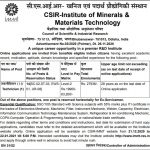 CSIR IMMT Technician Jobs Notification, Applicatio Form