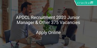 APDCL Recruitment 2020 Junior Manager & Other 375 Vacancies