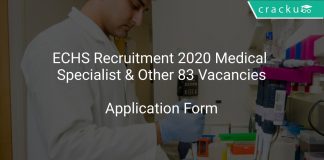 ECHS Recruitment 2020 Medical Specialist & Other 83 Vacancies