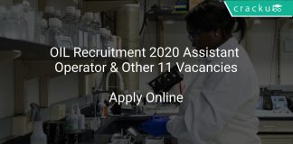 OIL Recruitment 2020 Assistant Operator & Other 11 Vacancies