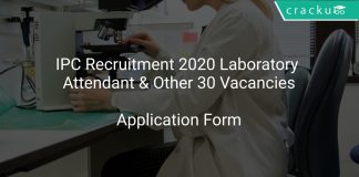 IPC Recruitment 2020 Laboratory Attendant & Other 30 Vacancies