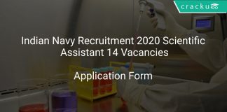 Indian Navy Recruitment 2020 Scientific Assistant 14 Vacancies