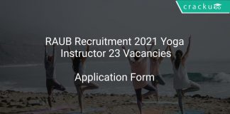 RAUB Recruitment 2021 Yoga Instructor 23 Vacancies