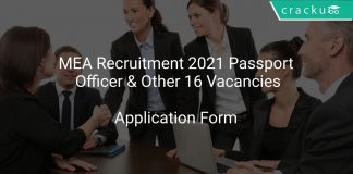 MEA Recruitment 2021 Passport Officer & Other 16 Vacancies