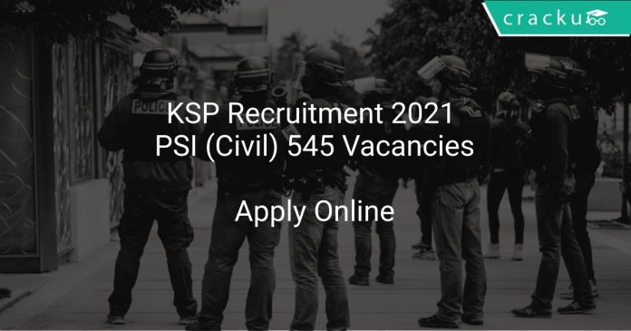 KSP Recruitment 2021 PSI (Civil) 545 Vacancies