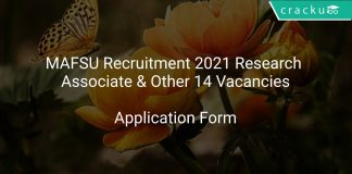 MAFSU Recruitment 2021 Research Associate & Other 14 Vacancies