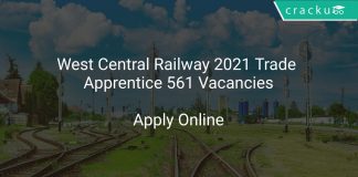 West Central Railway 2021 Trade Apprentice 561 Vacancies
