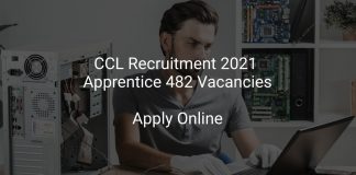 CCL Recruitment 2021 Apprentice 482 Vacancies
