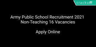 Army Public School Recruitment 2021 Non-Teaching 16 Vacancies