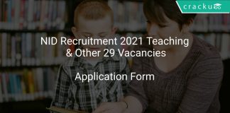 NID Recruitment 2021 Teaching & Other 29 Vacancies