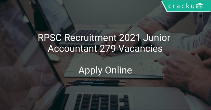 RPSC Recruitment 2021 Junior Accountant 279 Vacancies